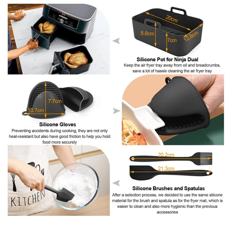 Air Fryer Accessories Rectangular Set Double Pot Grill    Home Decor Supply | Online Retail | ShoreShopper.com