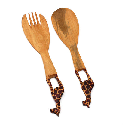 Giraffe Salad Serving Set    Home Decor Supply | Online Retail | ShoreShopper.com