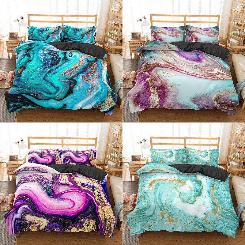Modern Marble Texture 3D Digital Printing Quilt Cover Pillowcase    Home Decor Supply | Online Retail | ShoreShopper.com