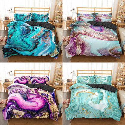 Modern Marble Texture 3D Digital Printing Quilt Cover Pillowcase    Home Decor Supply | Online Retail | ShoreShopper.com
