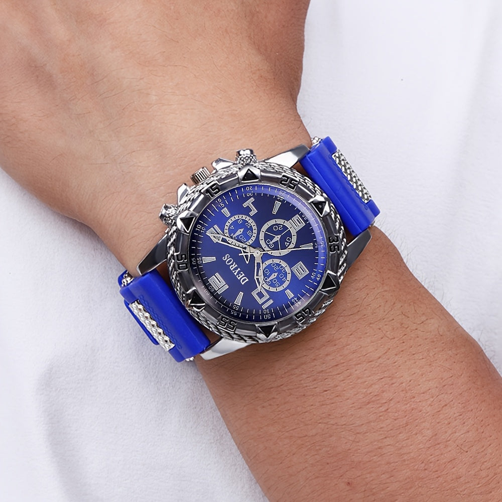 2pcs Men'S Luxury Watches | Golden/Tone Dial, Quartz Movement, Non-water Resistant, Zinc Alloy Case, Silica Gel Strap - Ideal for Business, Sports, Everyday Use | Perfect Gift for Dad, Husband, Boyfriend on Birthday, Father'S    Home Decor Supply | Online Retail | ShoreShopper.com