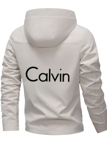 Calvin Men'S Durable Casual Hooded Motorcycle Jacket | Regular Fit, Crew Neck, Zippered Pockets, Adjustable Drawstring Hood, Machine Washable, Random Print Design, Zippered Storage, Perfect for Spring/Fall Outdoor Riding & Ca    Home Decor Supply | Online Retail | ShoreShopper.com