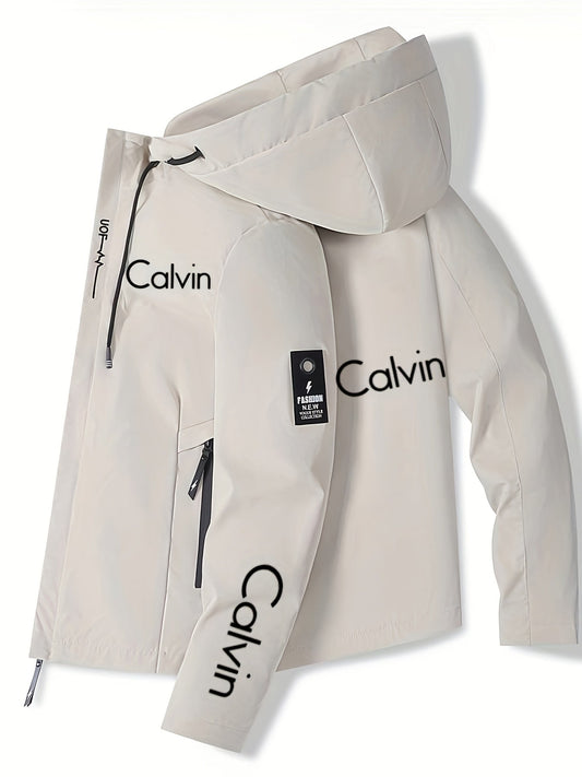 Calvin Men'S Durable Casual Hooded Motorcycle Jacket | Regular Fit, Crew Neck, Zippered Pockets, Adjustable Drawstring Hood, Machine Washable, Random Print Design, Zippered Storage, Perfect for Spring/Fall Outdoor Riding & Ca    Home Decor Supply | Online Retail | ShoreShopper.com