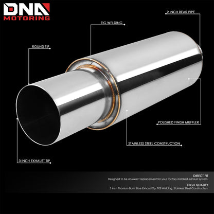 DNA MOTORING Stainless Steel Straight-Through Exhaust Muffler    Home Decor Supply | Online Retail | ShoreShopper.com