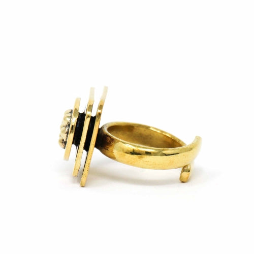 Floral Abstract Adjustable Brass Ring    Home Decor Supply | Online Retail | ShoreShopper.com