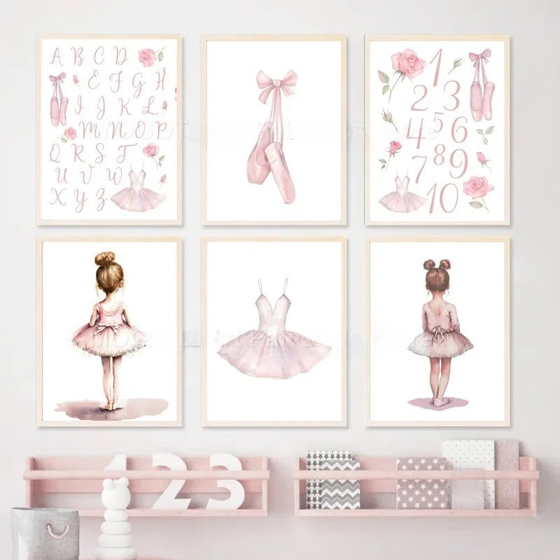 Ballet Alphanumeric Children's Room Art Canvas Painting    Home Decor Supply | Online Retail | ShoreShopper.com