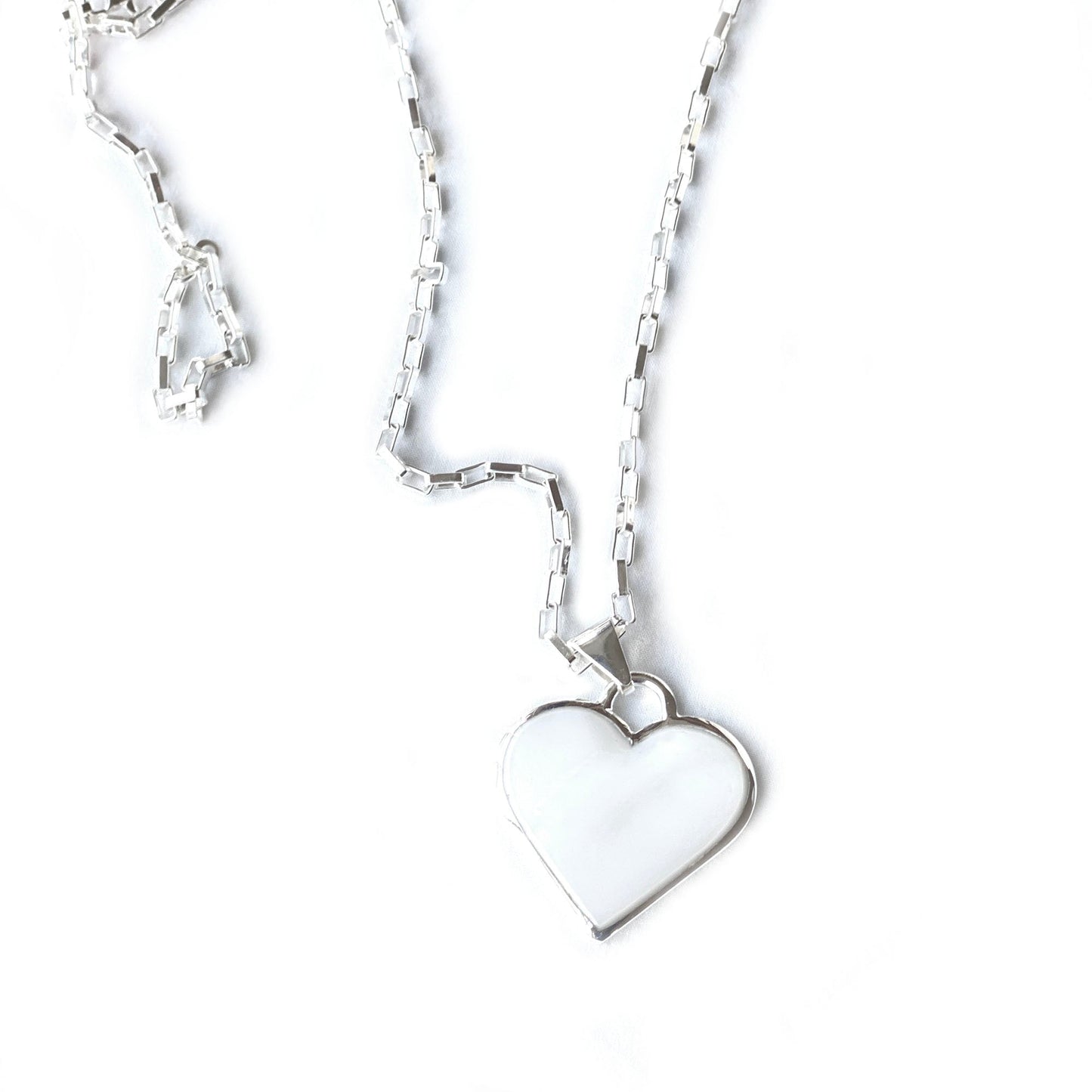 Corazon Blanco White Heart Pendant with Chain    Home Decor Supply | Online Retail | ShoreShopper.com