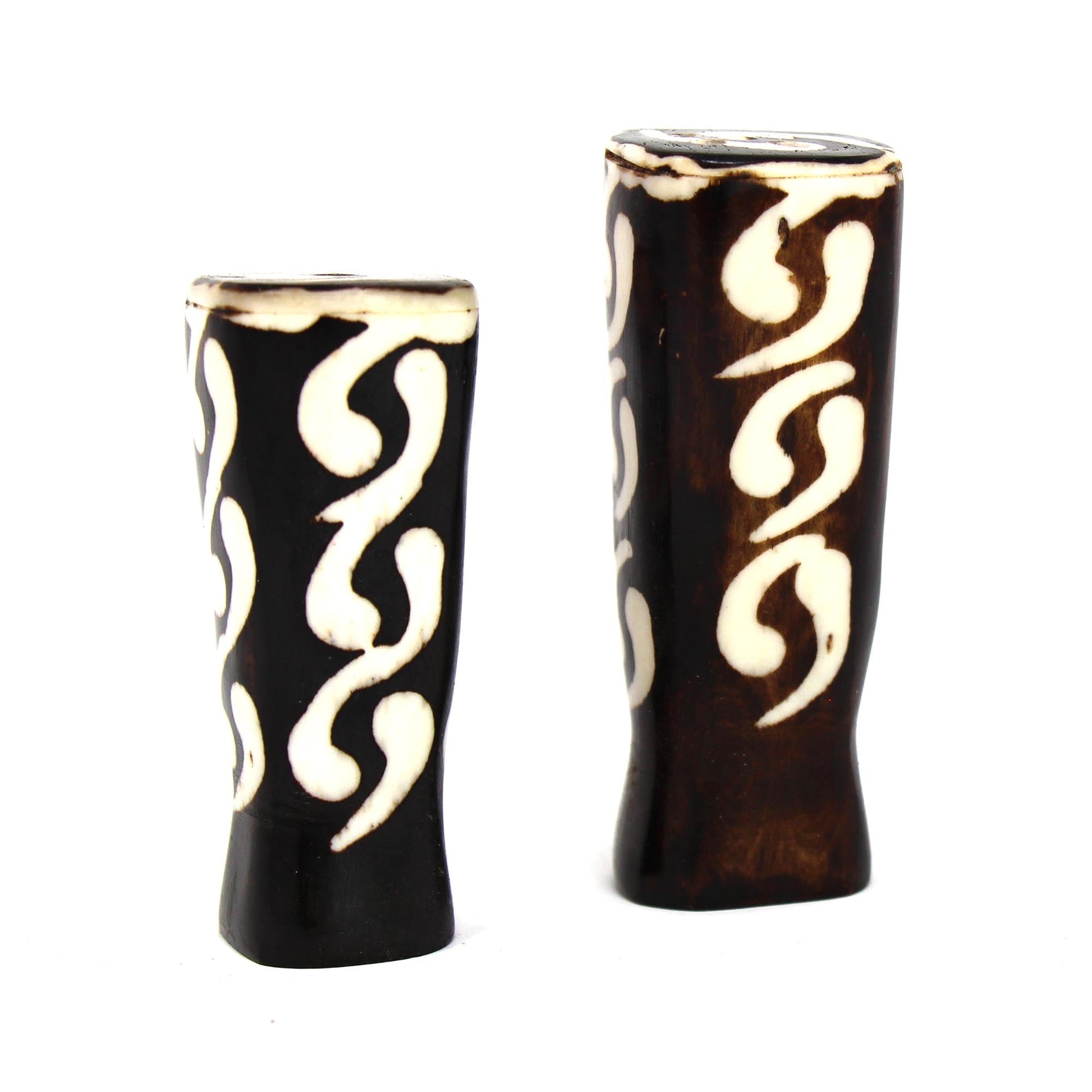 African Natural Bone Salt & Pepper Shakers, Traditional Batik Designs    Home Decor Supply | Online Retail | ShoreShopper.com