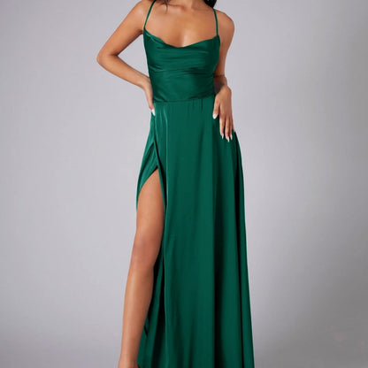 Summer Sexy Slimming Backless Strap Long Split Dress Women's Fashion High Waist Belted Gown V-neck    Home Decor Supply | Online Retail | ShoreShopper.com