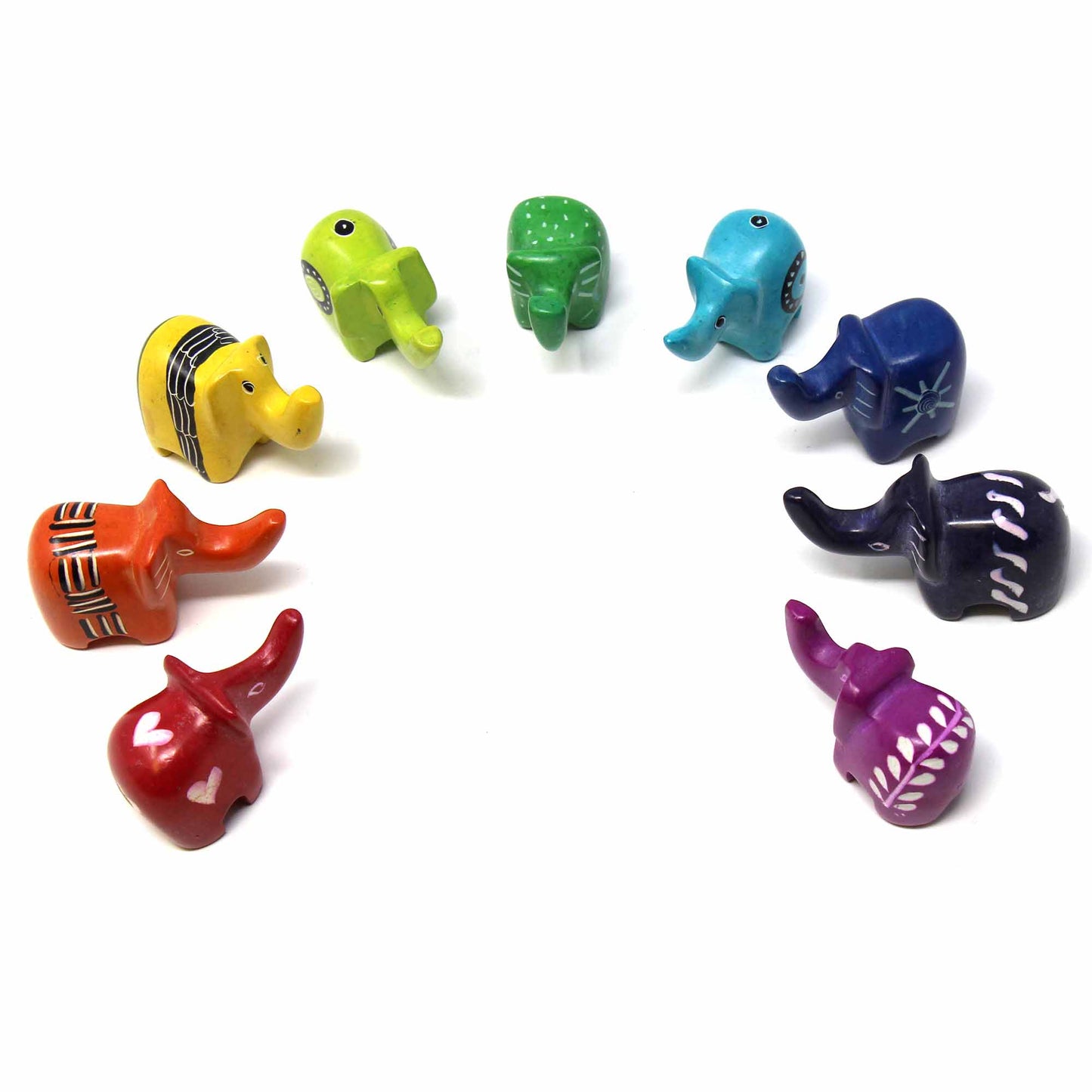 Soapstone Tiny Elephants - Assorted Pack of 5 Colors    Home Decor Supply | Online Retail | ShoreShopper.com