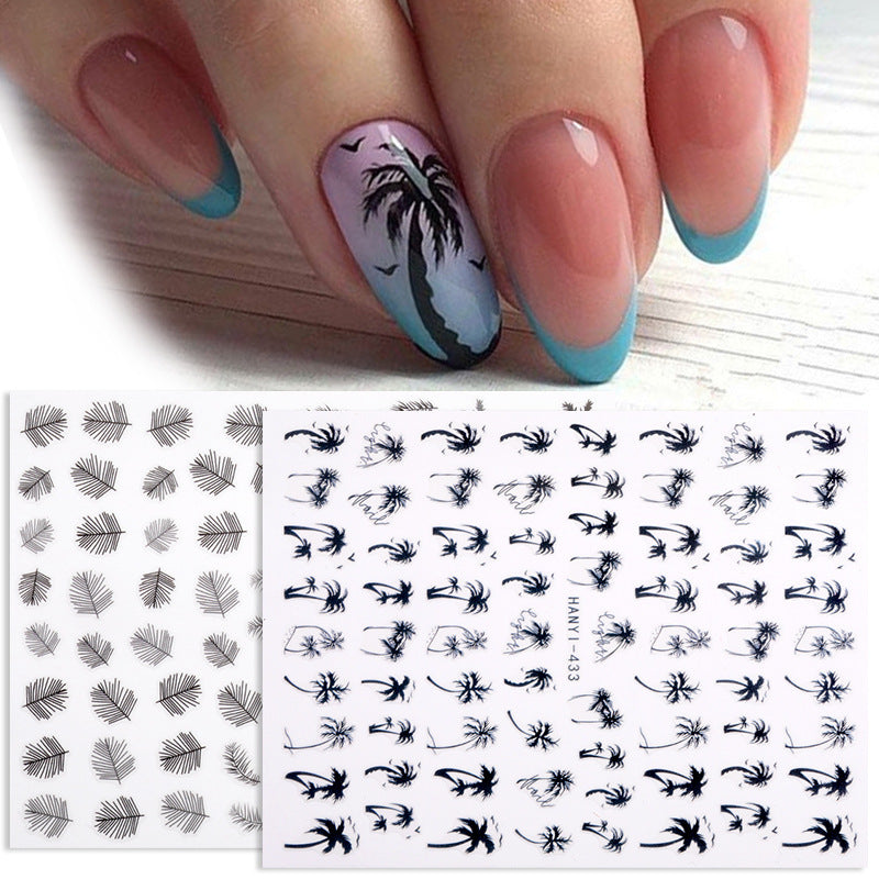 New Hot 3D Coconut Tree Sunflower Nail Sticker Leopard Butterfly Flower Nail Art Sticker    Home Decor Supply | Online Retail | ShoreShopper.com