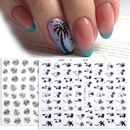 New Hot 3D Coconut Tree Sunflower Nail Sticker Leopard Butterfly Flower Nail Art Sticker    Home Decor Supply | Online Retail | ShoreShopper.com
