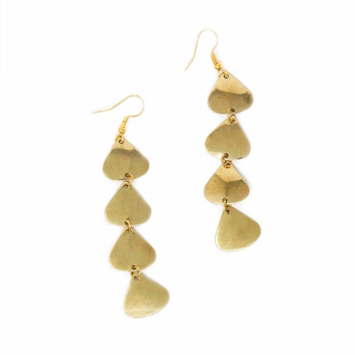 Geometric Tiered Brass Drop Earrings    Home Decor Supply | Online Retail | ShoreShopper.com