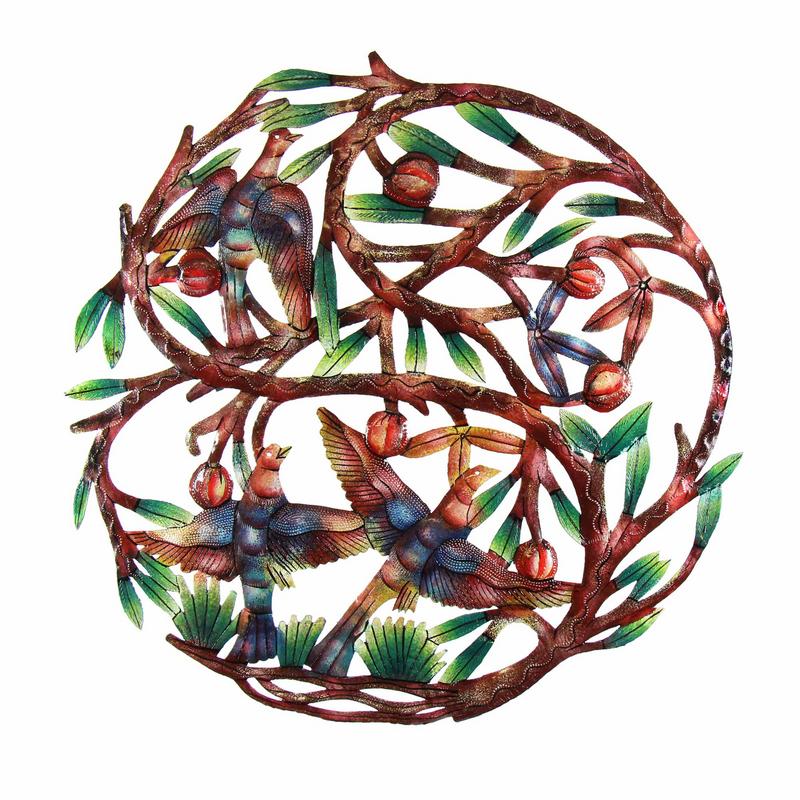 Tree of Life Hand Painted 24-inch Metal Wall Art - Croix des Bouquets    Home Decor Supply | Online Retail | ShoreShopper.com