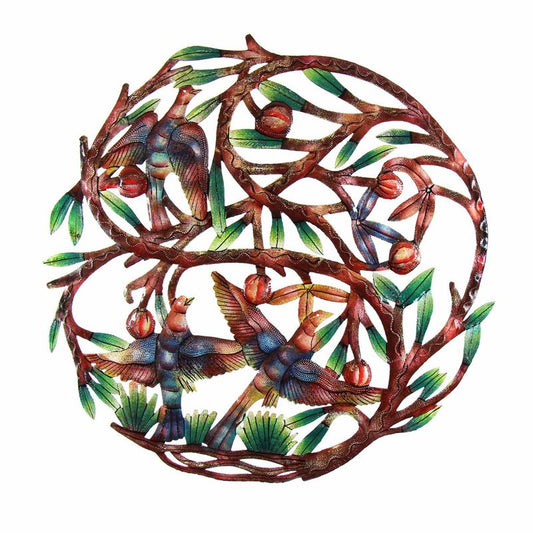 Tree of Life Hand Painted 24-inch Metal Wall Art - Croix des Bouquets    Home Decor Supply | Online Retail | ShoreShopper.com