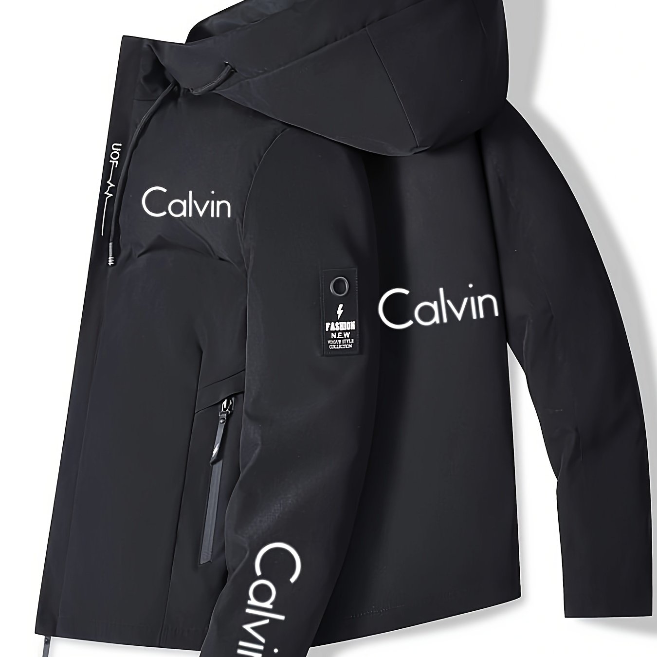 Calvin Men'S Durable Casual Hooded Motorcycle Jacket | Regular Fit, Crew Neck, Zippered Pockets, Adjustable Drawstring Hood, Machine Washable, Random Print Design, Zippered Storage, Perfect for Spring/Fall Outdoor Riding & Ca    Home Decor Supply | Online Retail | ShoreShopper.com