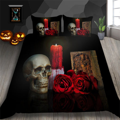 3D Printed Skull Printed Three-piece Home Textile Set    Home Decor Supply | Online Retail | ShoreShopper.com