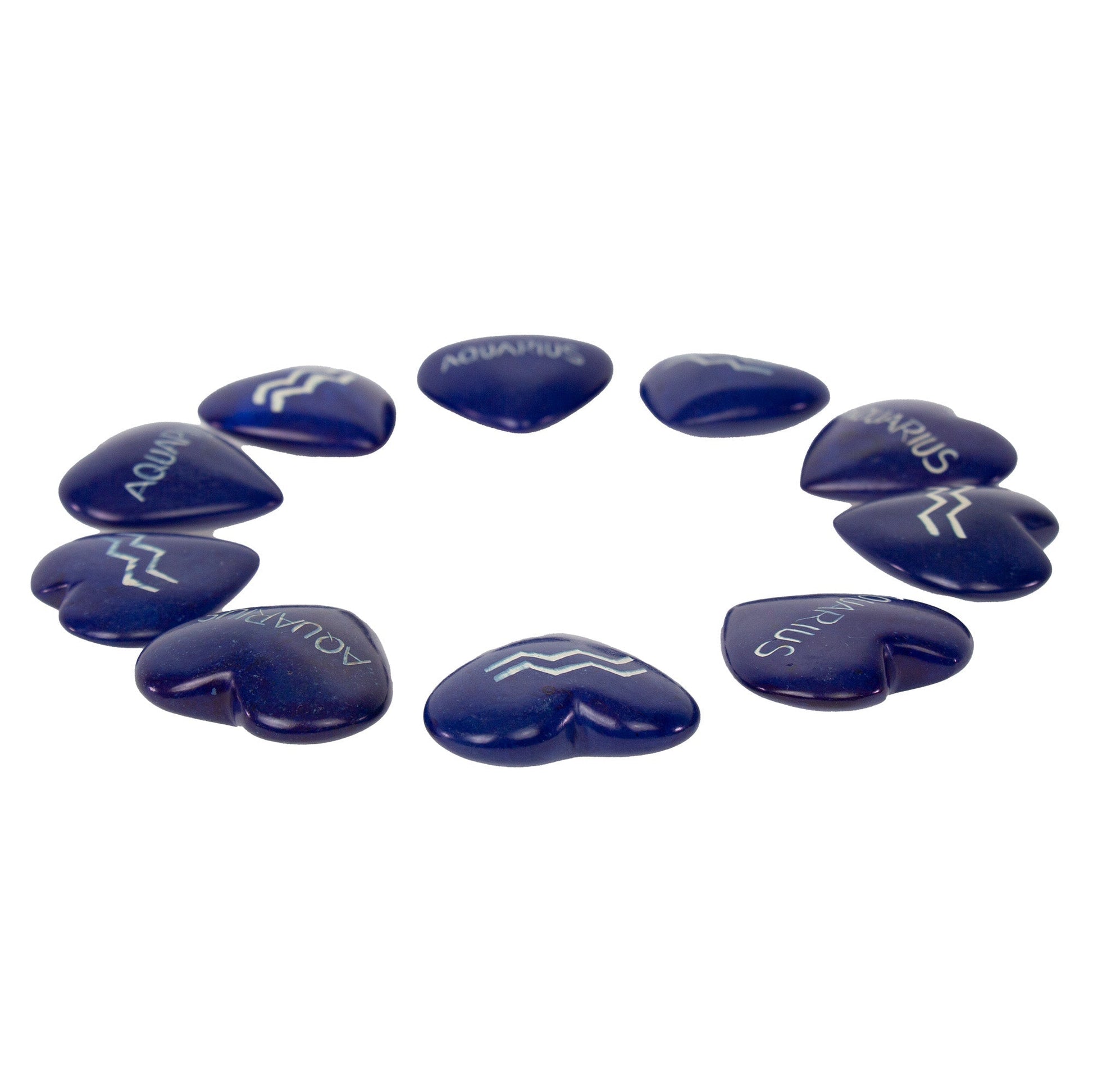 Zodiac Soapstone Hearts, Pack of 5: AQUARIUS    Home Decor Supply | Online Retail | ShoreShopper.com