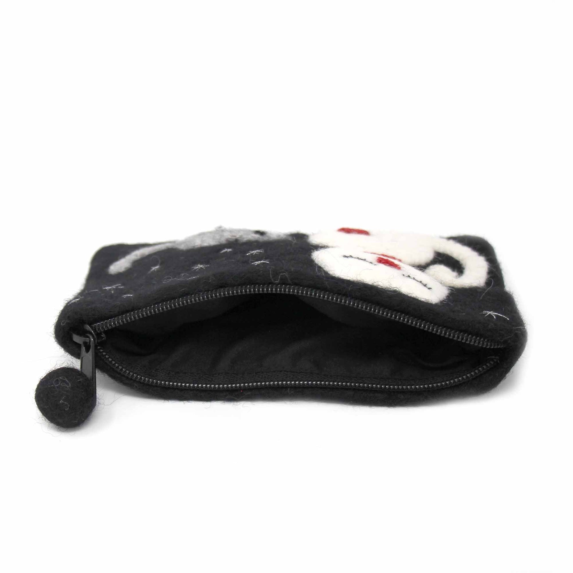 Hand Crafted Felt: White Cat Pouch    Home Decor Supply | Online Retail | ShoreShopper.com