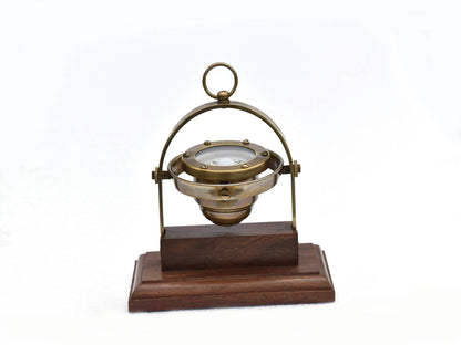 Antique Brass Desk Gimbal Compass 8""    Home Decor Supply | Online Retail | ShoreShopper.com