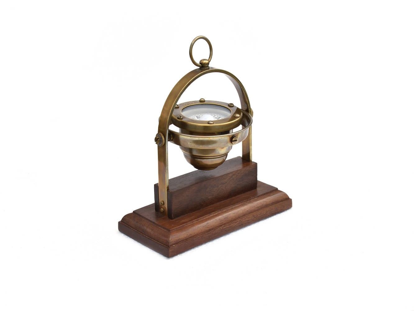 Antique Brass Desk Gimbal Compass 8""    Home Decor Supply | Online Retail | ShoreShopper.com