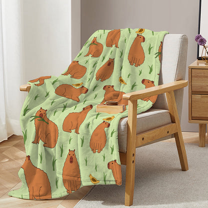 1 Pce Of Flannel Bird And Capybara Combined Pattern Soft And Fluffy Multifunctional Outdoor Beach Camping Living Room Sofa Office Nap Printed Blanket    Home Decor Supply | Online Retail | ShoreShopper.com