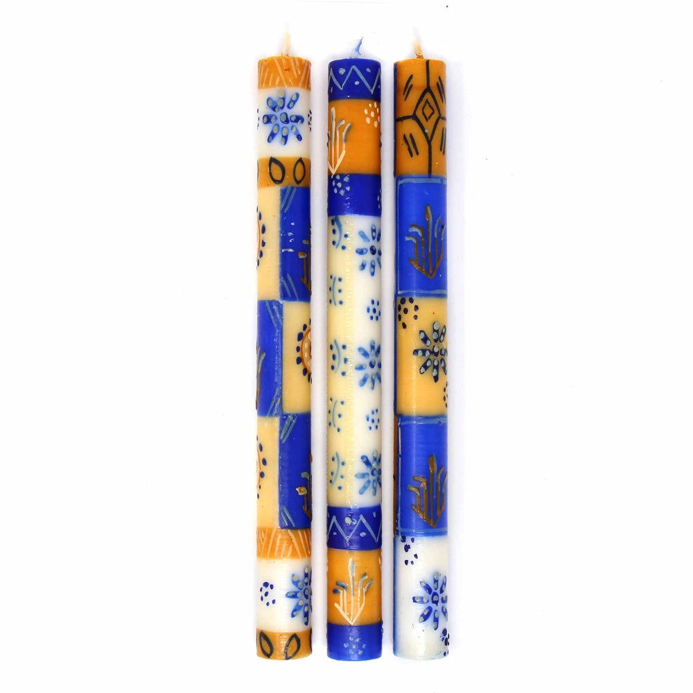 Tall Hand Painted Candles - Three in Box - Durra Design - Nobunto    Home Decor Supply | Online Retail | ShoreShopper.com