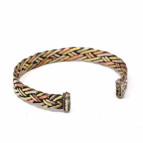 Copper and Brass Cuff Bracelet: Healing Weave - DZI (J)    Home Decor Supply | Online Retail | ShoreShopper.com