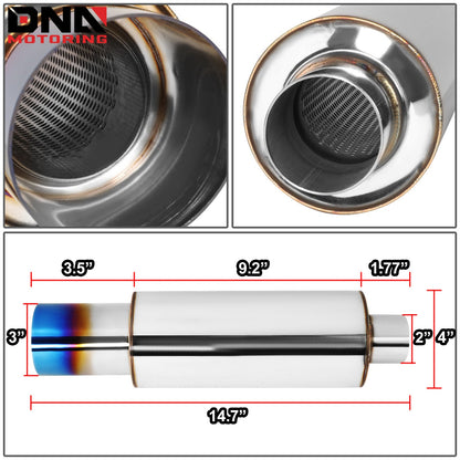 DNA MOTORING Stainless Steel Straight-Through Exhaust Muffler    Home Decor Supply | Online Retail | ShoreShopper.com