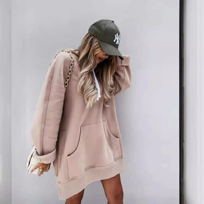 Women's Hooded Sweatshirt With Pockets Fashion Casual Split Mid-length Sweater Drawstring Tops    Home Decor Supply | Online Retail | ShoreShopper.com