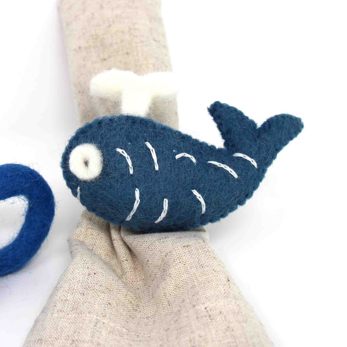 Nautical Shark, Whale & Seahorse Felt Napkin Rings, Set of 4    Home Decor Supply | Online Retail | ShoreShopper.com