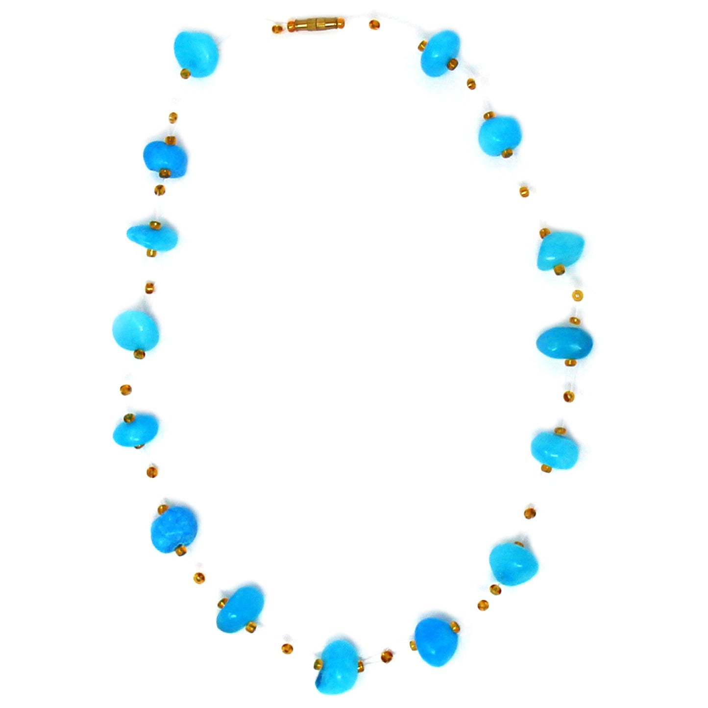 Floating Stone & Maasai Bead Necklace, Turquoise    Home Decor Supply | Online Retail | ShoreShopper.com