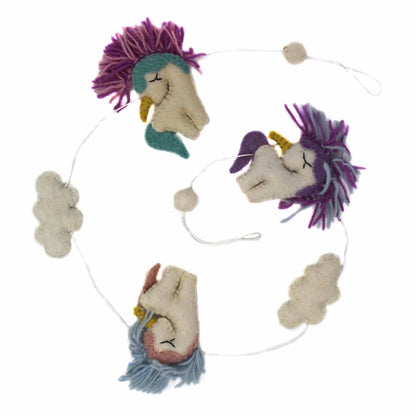 Felt Unicorn Garland - Global Groove    Home Decor Supply | Online Retail | ShoreShopper.com