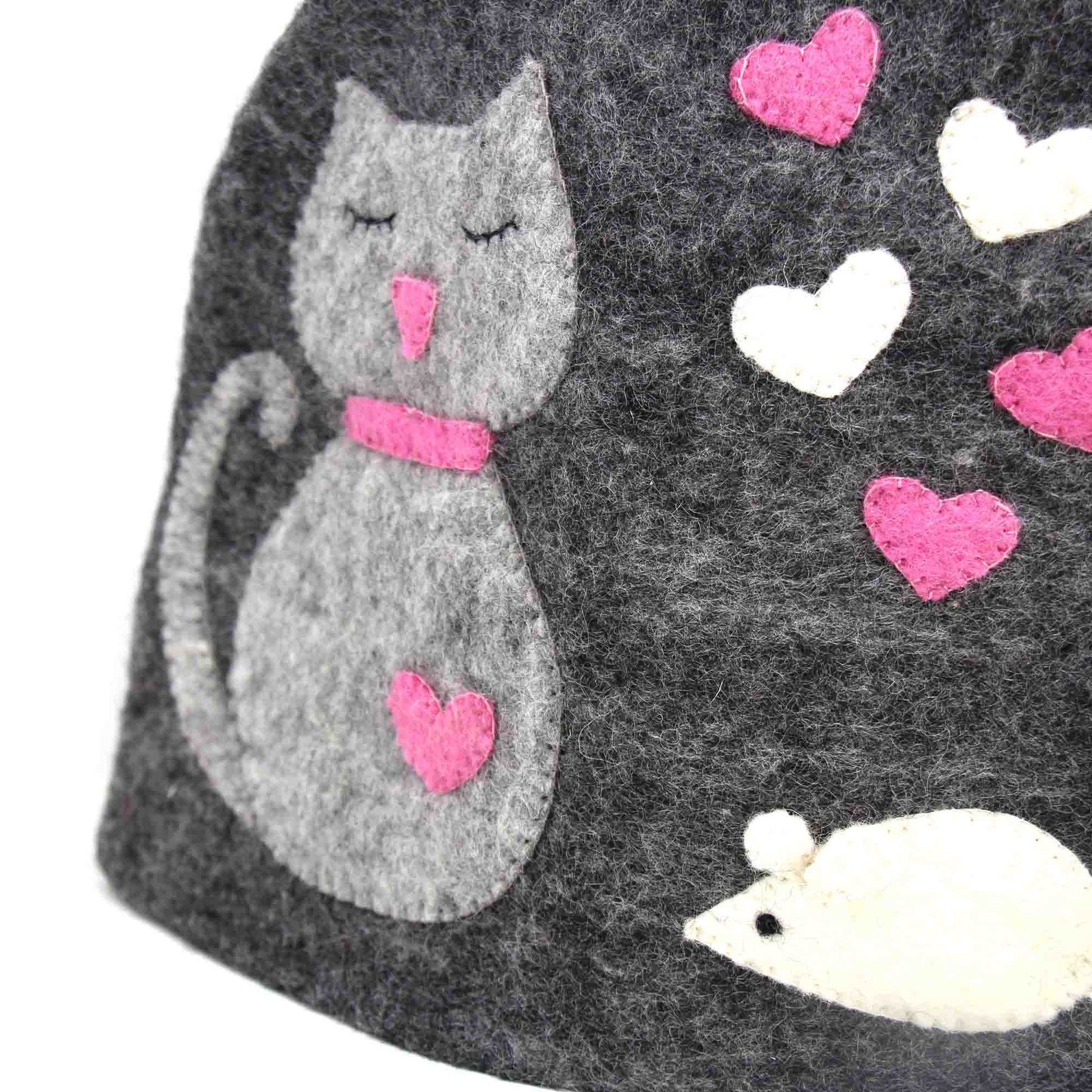 Hand Crafted Felt: Cat Tea Cozy    Home Decor Supply | Online Retail | ShoreShopper.com