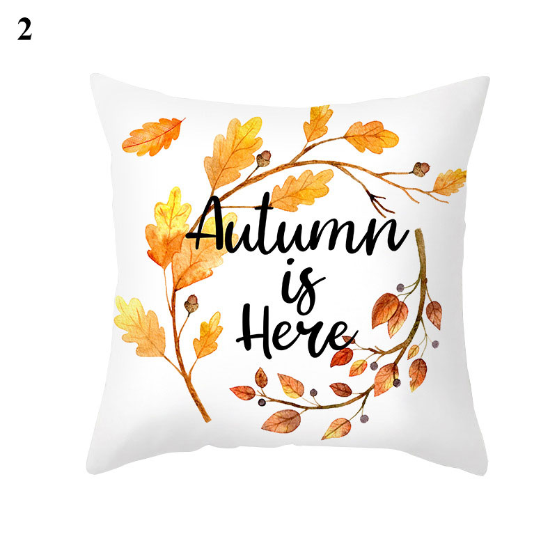 Maple Pumpkin Print Thanksgiving Peach Skin Pillowcase    Home Decor Supply | Online Retail | ShoreShopper.com