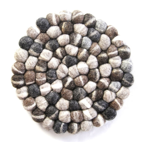 Hand Crafted Felt from Nepal: Trivet, Tie Dye Grey - Global Groove (T)    Home Decor Supply | Online Retail | ShoreShopper.com
