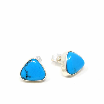 Sterling Silver Earrings, Triangle with Turquoise    Home Decor Supply | Online Retail | ShoreShopper.com