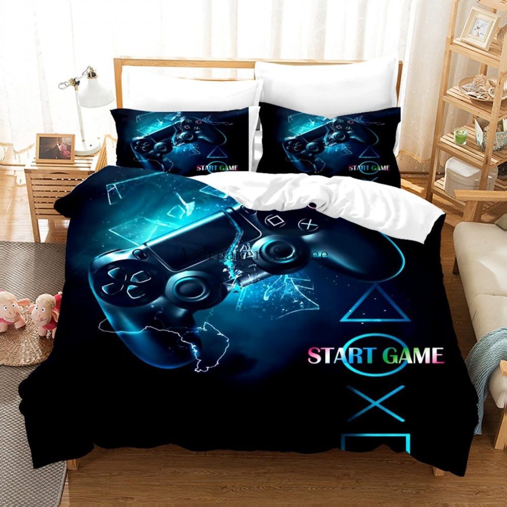 Digital 3D Game Controller Pattern Printed Bedding Three-Piece Set    Home Decor Supply | Online Retail | ShoreShopper.com
