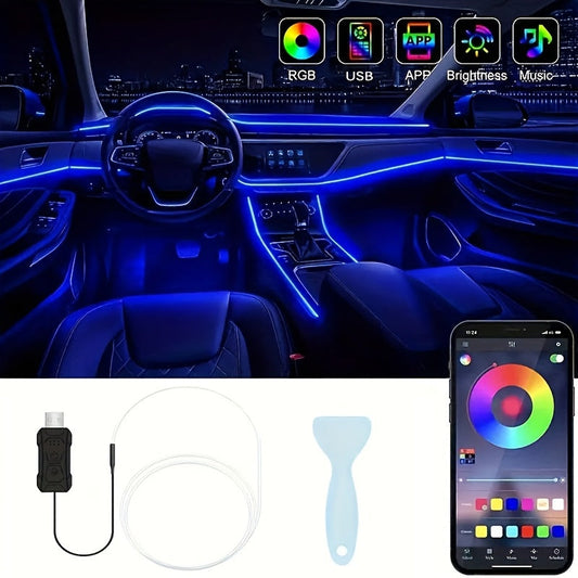 3m Interior Automotive Neon (center Console + Dashboard) with Matching Armrest Storage Box, RGB LED Light Strips for Environmental Application Control    Home Decor Supply | Online Retail | ShoreShopper.com