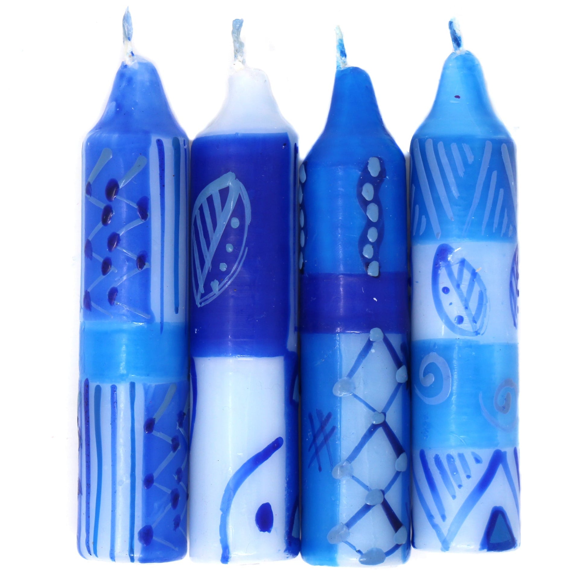 Hand-Painted 4" Dinner or Shabbat Candles, Set of 4  (Feruzi Design)    Home Decor Supply | Online Retail | ShoreShopper.com