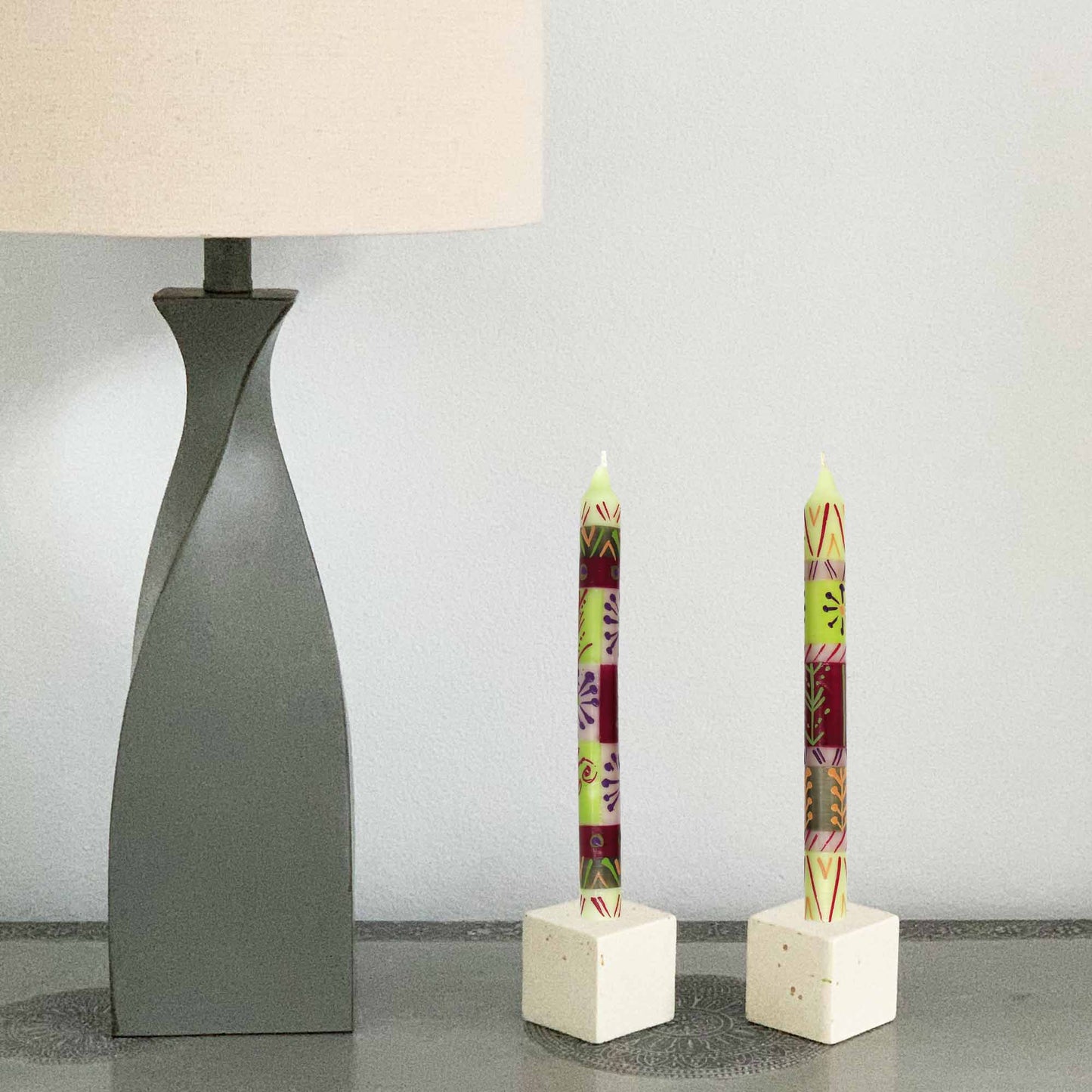 Hand Painted Candles in Kileo Design (three tapers) - Nobunto    Home Decor Supply | Online Retail | ShoreShopper.com