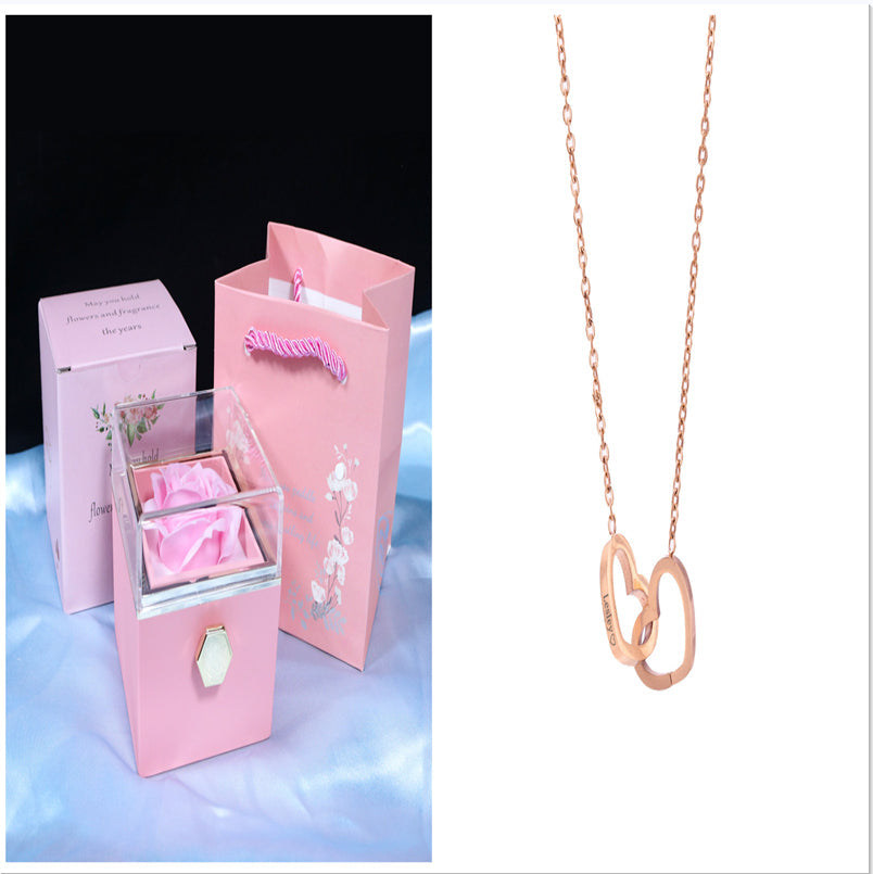 Rotating Soap Flower Rose Gift Box Creative Rotating Rose Jewelry Packaging Box Valentine's Day Gift For Women    Home Decor Supply | Online Retail | ShoreShopper.com