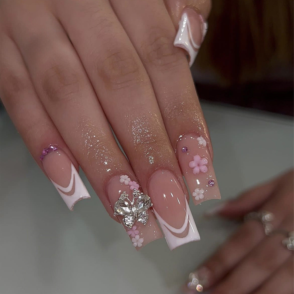Women's Fashion French Style Bow Flower Nail Art    Home Decor Supply | Online Retail | ShoreShopper.com