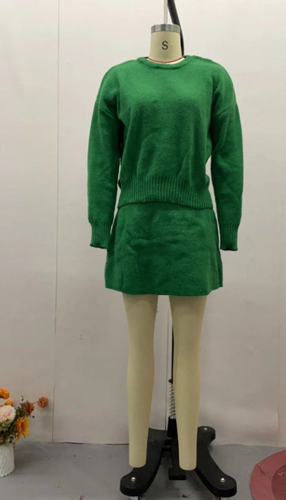 Sweater Skirt Sets For Women 2 Pieces Knit Casual Versatile Long Sleeve Pullover Elegant Solid High Waist Mini Skirt Outfit    Home Decor Supply | Online Retail | ShoreShopper.com