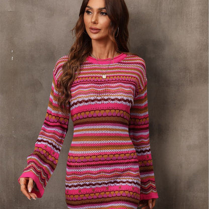 Women's Fashion Cutout Patchwork Knit Dress    Home Decor Supply | Online Retail | ShoreShopper.com