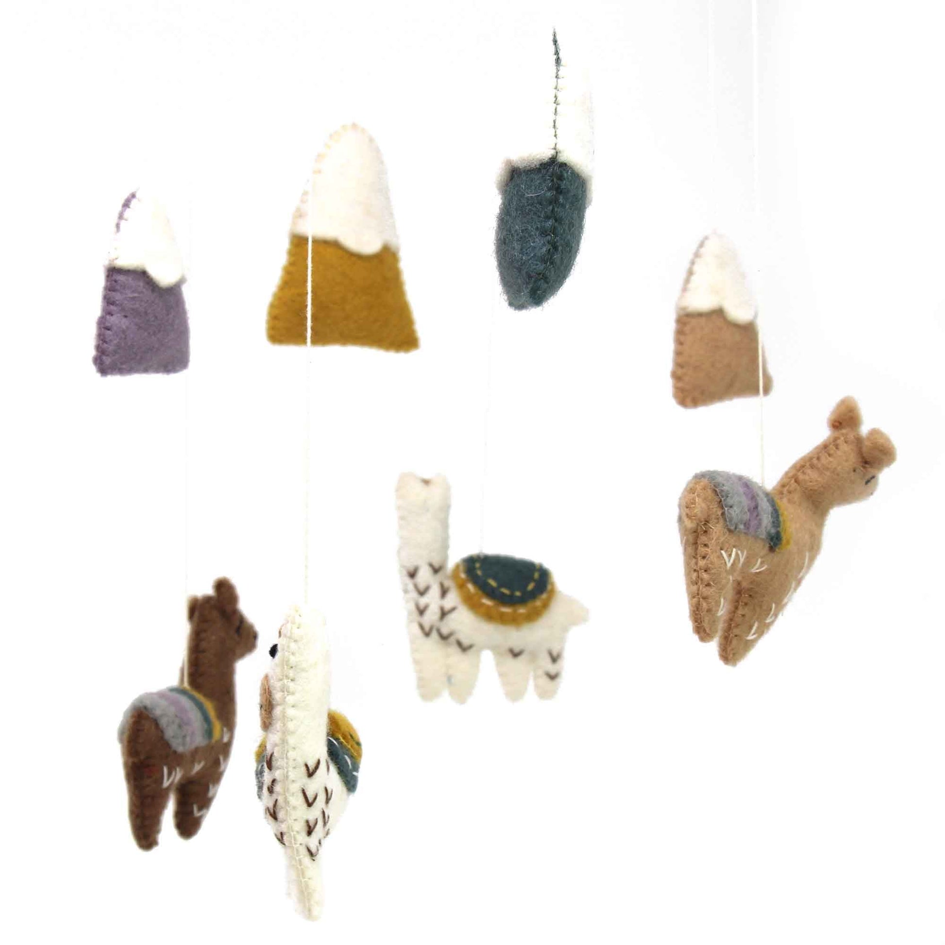 Hand Crafted Felt Little Llamas Mobile    Home Decor Supply | Online Retail | ShoreShopper.com