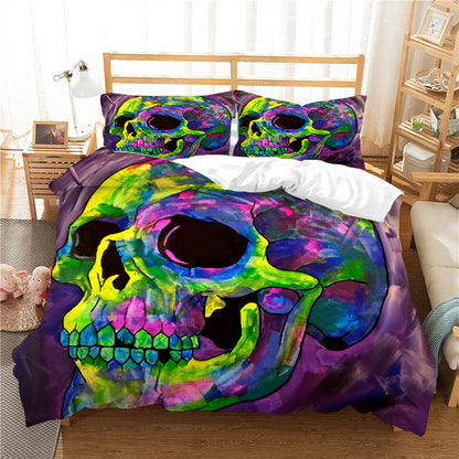 3D Printed Skull Printed Three-piece Home Textile Set    Home Decor Supply | Online Retail | ShoreShopper.com