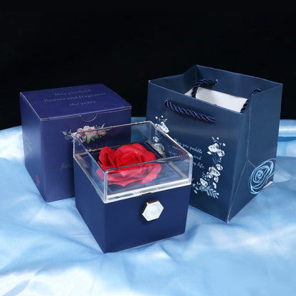 Rotating Soap Flower Rose Gift Box Creative Rotating Rose Jewelry Packaging Box Valentine's Day Gift For Women    Home Decor Supply | Online Retail | ShoreShopper.com