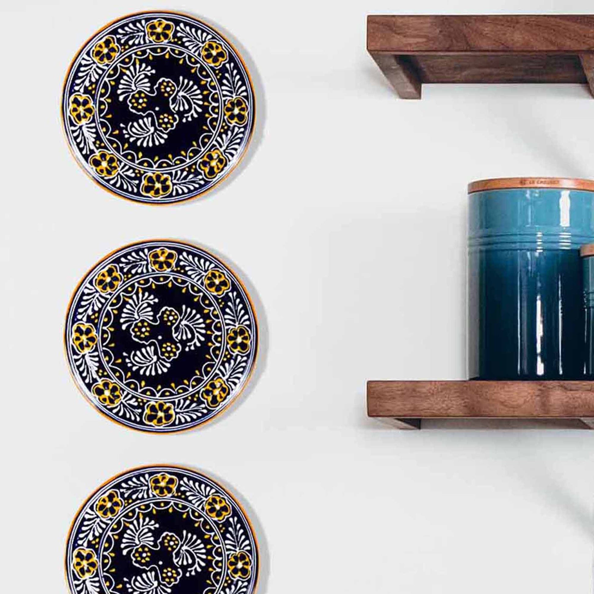 Handmade Pottery 8" Trivet or Wall Hanging, Blue - Encantada    Home Decor Supply | Online Retail | ShoreShopper.com