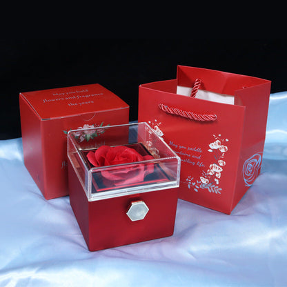 Rotating Soap Flower Rose Gift Box Creative Rotating Rose Jewelry Packaging Box Valentine's Day Gift For Women    Home Decor Supply | Online Retail | ShoreShopper.com